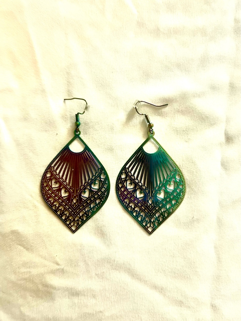 Rainbow colored Teardrop Earrings